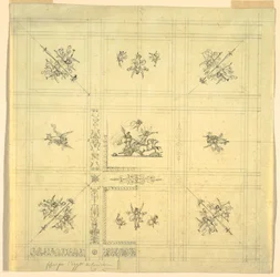 Disegno, Decorazione del soffitto, Vittoria su un carro, Palazzo Quirinale, Roma, 1812